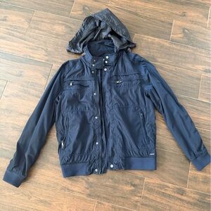 Zara Men's Dark Blue Windbreaker Jacket